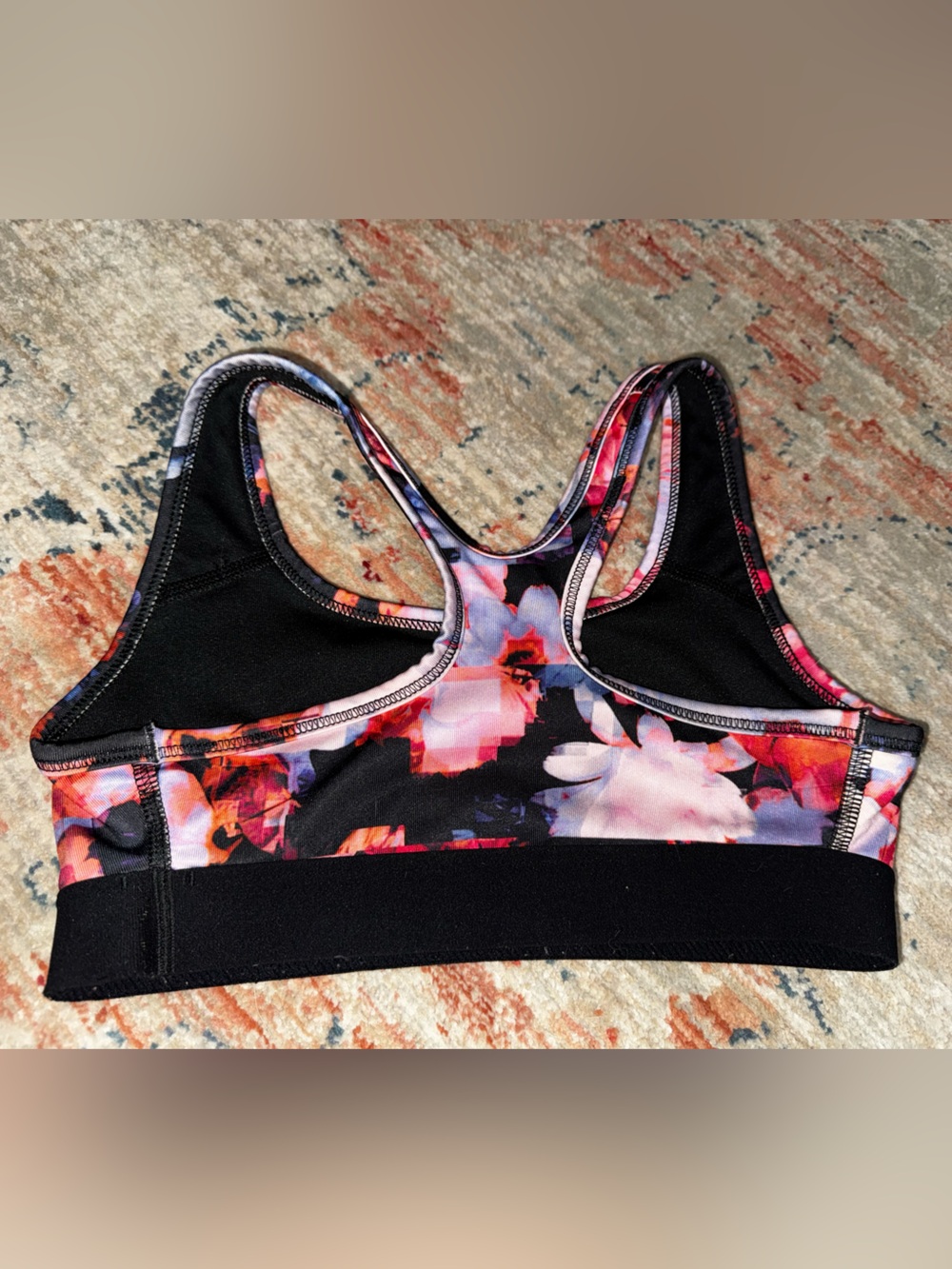 NikePro Floral Black & Pink Sports Bra